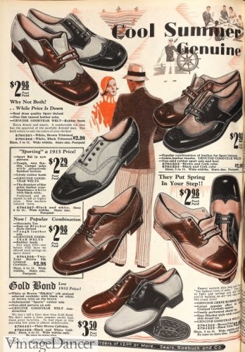 1930s Men&#8217;s Shoe Styles, Art Deco Era Footwear, Vintage Dancer