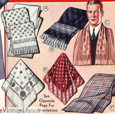 1930s mens pocket squares, bandanas, and mufflers scarves scarf