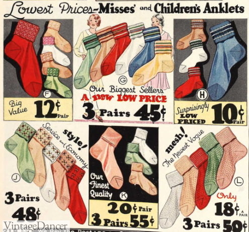 1932 socks for women and children