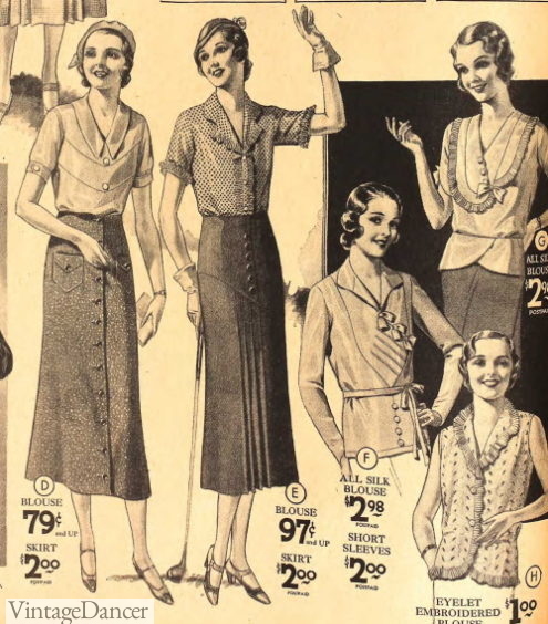 1930s Blouses, Tops, Shirt Styles | History