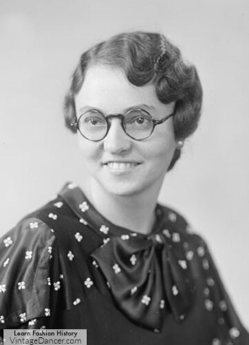 1930s hair style with glasses