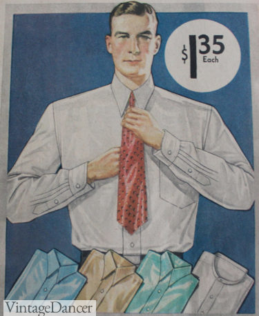 1930 men's spearpoint collar shirt