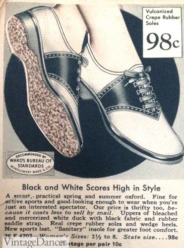 1930s saddle shoes women
