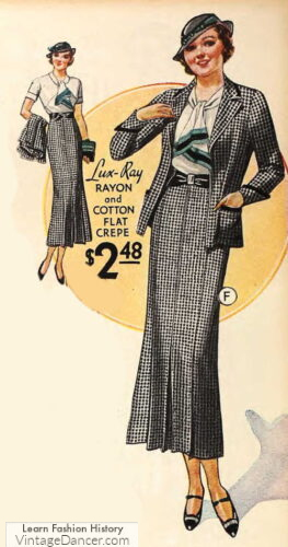 1930s suit women ladies skirt and jacket set