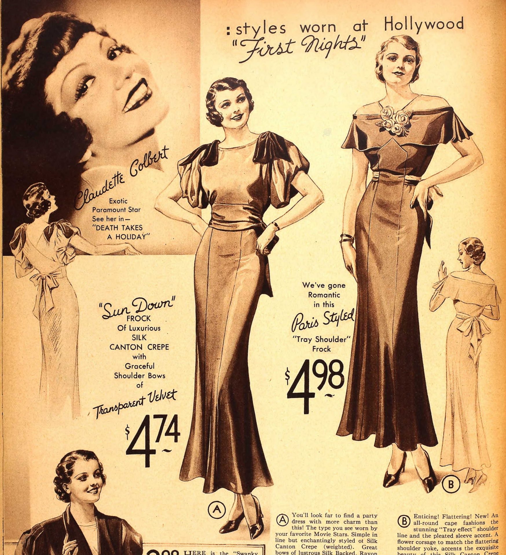 Vintage 1930s Formal, Party Dresses History