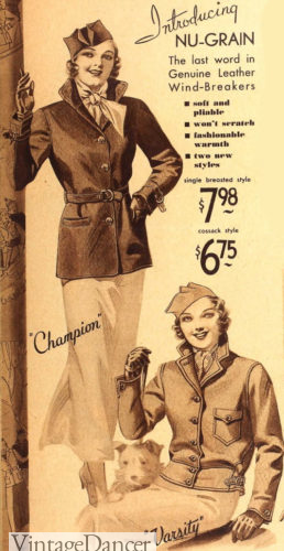 1930s belted sporty jackets winter outfits
