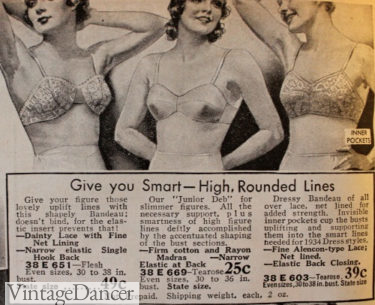 1933 bandeau shaped bras 1930s lingerie