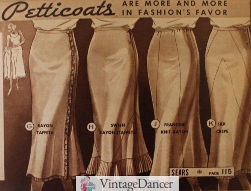1933 skirt petticoat slips