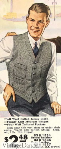 1930s men jersey cloth vest