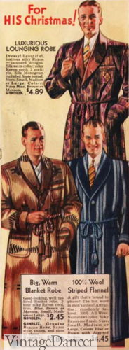 1933 pattern or stripes mens robes 1930s