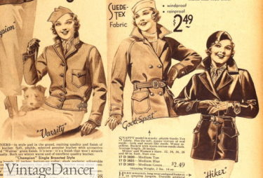 1933 suede and leather jackets for teens 1930s