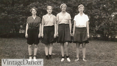 1933 young women still wearing bloomers and middy tops