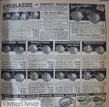 1930s Sears eye glasses men women