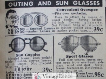 1934 men's sunglasses - clip on, round or sport shapes