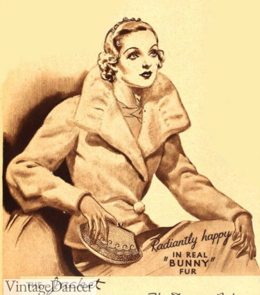 1934 evening beaded clutch purse and fur coat