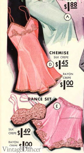 1934 chemise and dance set lingerie 1930s