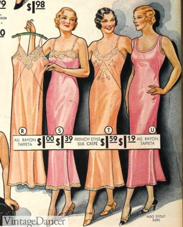1934 slips- various necklines