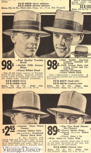 1930s mens straw hats