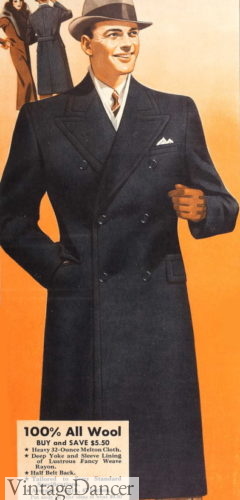 1930s mens Double Breasted Overcoat