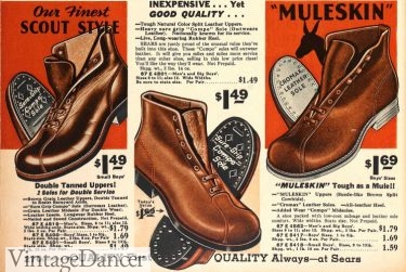 mens 1930s scout style winter work or sport boots