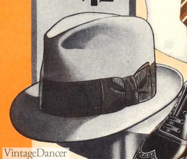 1930s mens hats headwear 1934 grey fedora hat, pinch front crown