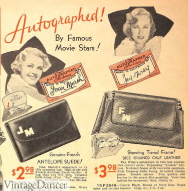 1934 monogram envelope purses