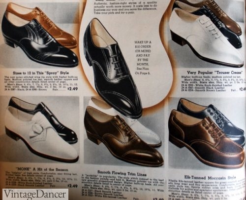 1934 mens dress shoes - Wingtips, monk strap, moccasin styles
