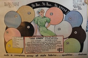 1934 "Silk Linen" fabric material textile