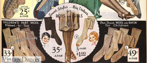 1930s girls long stockings socks tights