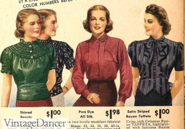 1930s short sleeve blouses and shirts