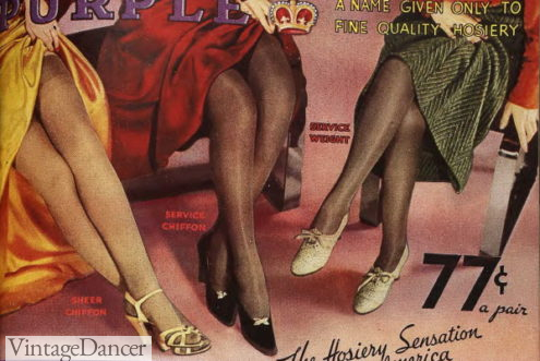 1934 stockings hosiery tights nylons womens 1930s