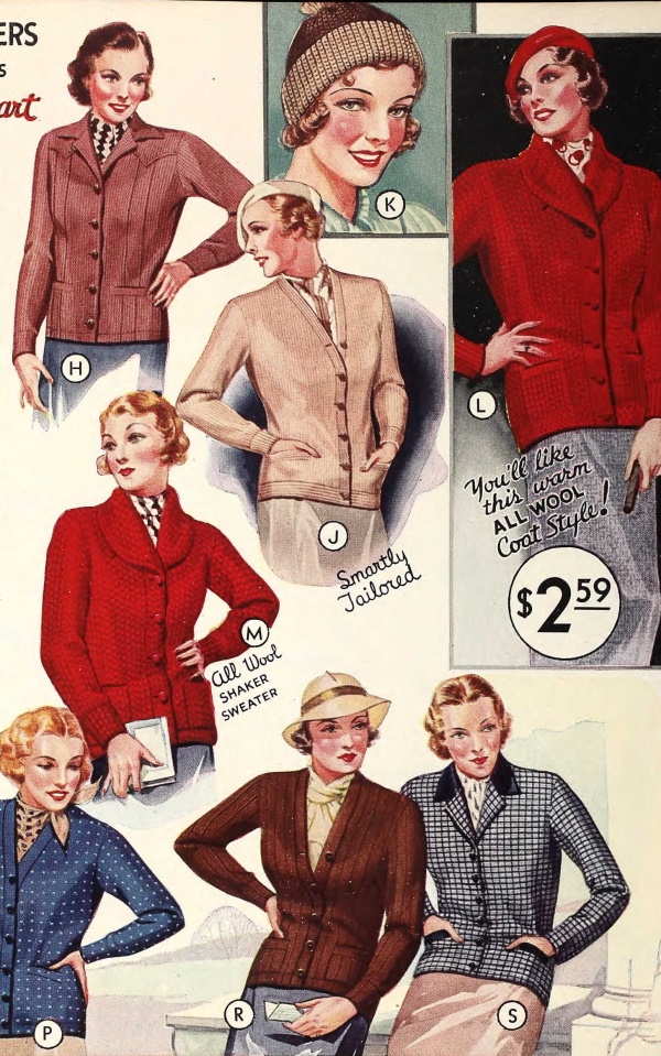 1930s Style Sweaters Vintage Sweaters