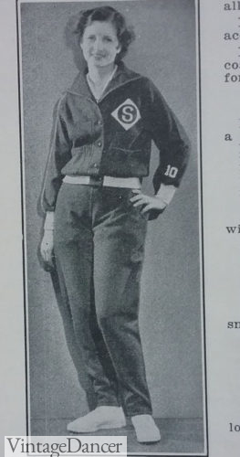 1930s women sweat suits for coaches gym sport team