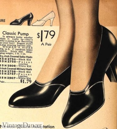 1930s classic black pumps heels shoes