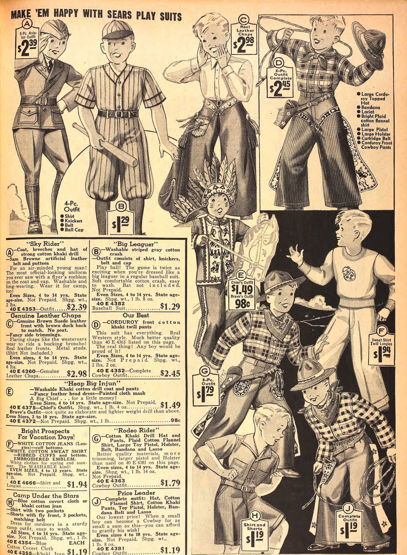 1935 Boys Rodeo Baseball Costumes 600 