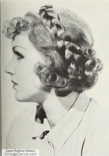 1930s long hair with braids