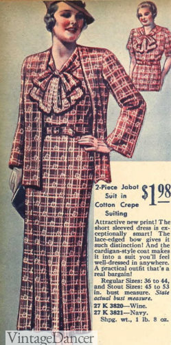 1930s dress with jacket at VintageDancer