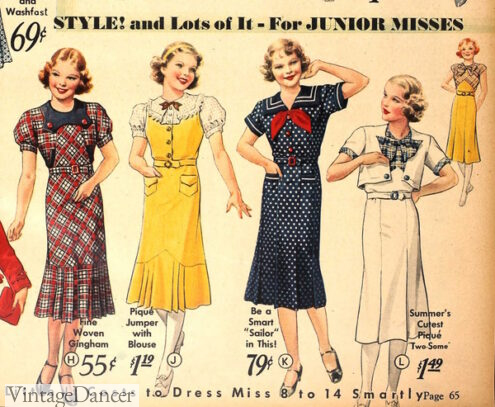 1930s girls fashion children dresses summer 