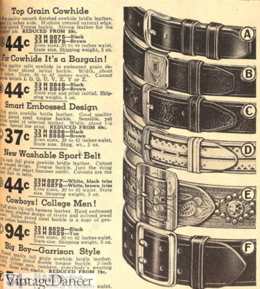 1935 prong buckle mens belts