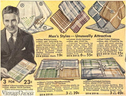 1935 men' fancy handkerchiefs