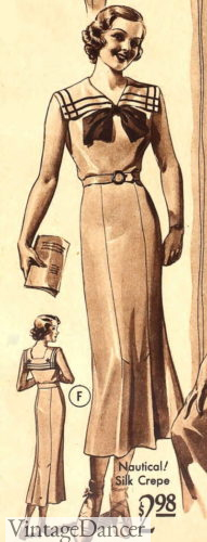 1935 sailor dress teen girls fashion summer