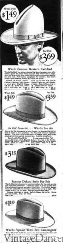 1935 mens western hats: carlsbad, dakota campaigner