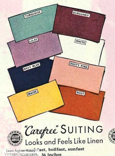 1930s linen fabrics a color summer suits women