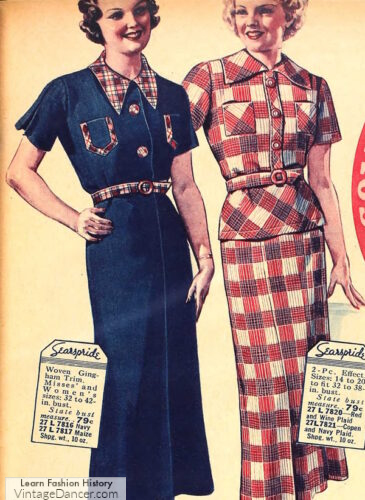 1930s plaid dresses