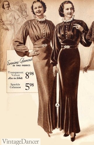 1930s evening dresses gowns