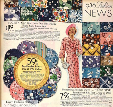1930s floral fabrics color sprints fashion clothing for women