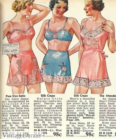 1930s lingerie sets history bra panties underwear slips