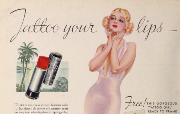 1930s makeup history red lipstick