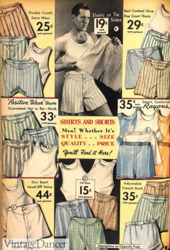 1936 men's boxer shorts underwear