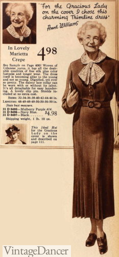 1930s mature women dresses wool 1940